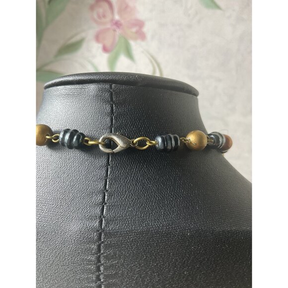 Beaded Multicolor Statement Necklace With Spring Ring Clasp Closure - Picture 4 of 4